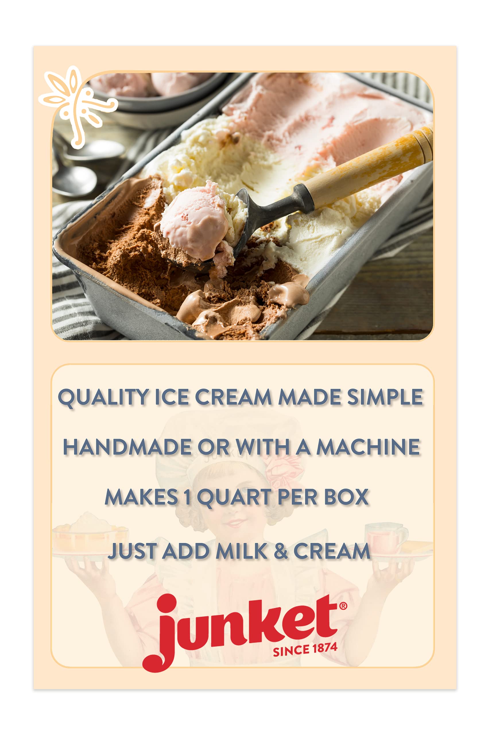 Junket Dutch Chocolate Ice Cream Mix, 4 Ounce (makes 1 quart)
