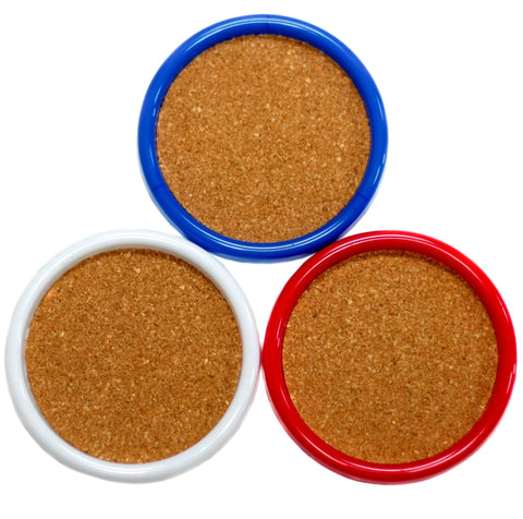 Chef Craft Basic Cork Coasters with Plastic Frame, 4 Inches in Diameter 4 Piece Set, Color May Vary