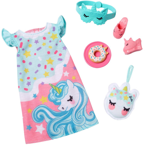 Barbie My First Barbie Clothes, Fashion Pack for 13.5-inch Preschool Dolls, Set with Pajamas,Slippers & Bedtime Accessories
