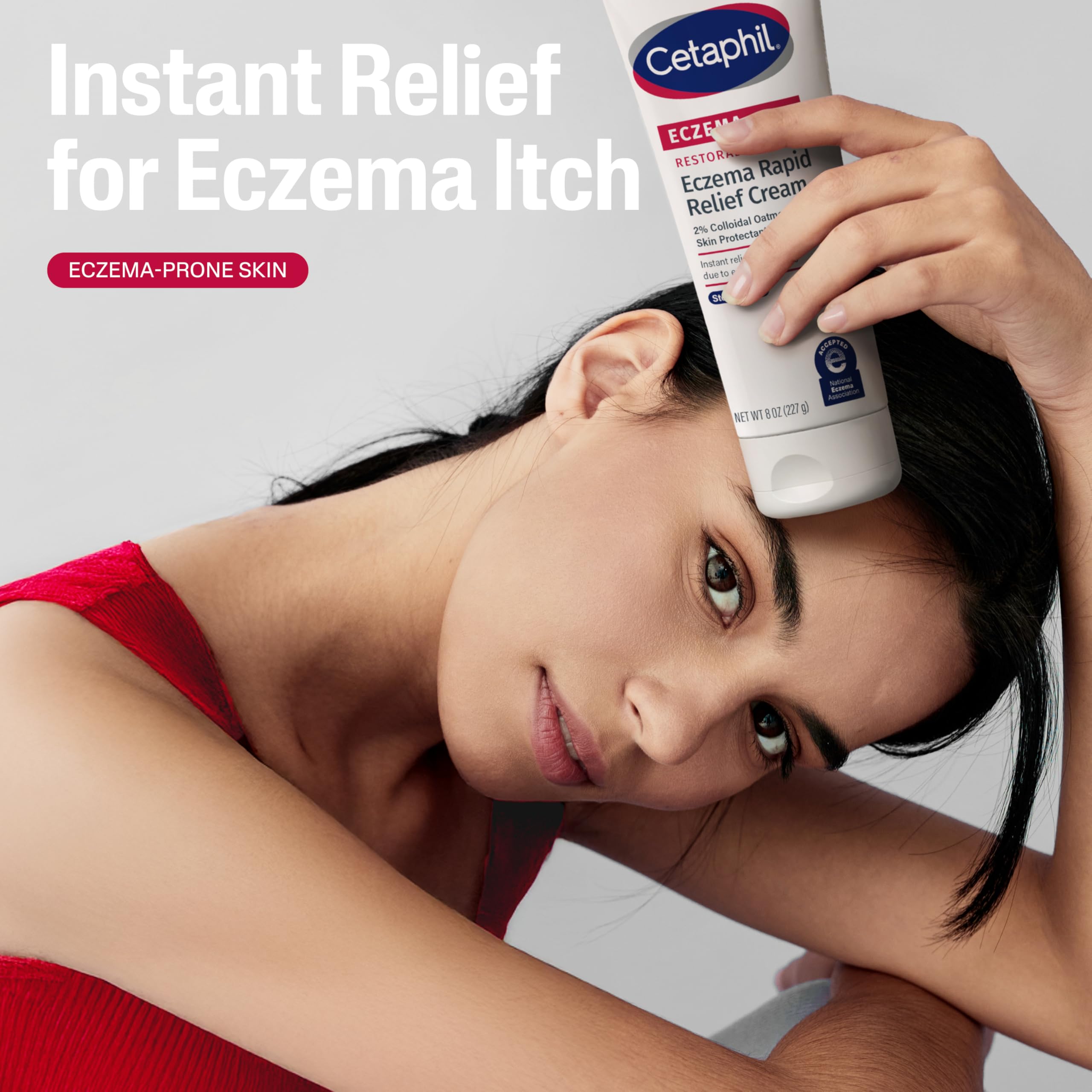 CETAPHIL ECZEMA RESTORADERM FLARE-UP RELIEF CREAM, For Eczema Prone Skin, 8 oz, Barrier Repair, 48 Hour Hydration, 2% Skin Protectant Colloidal Oatmeal, Steroid Free