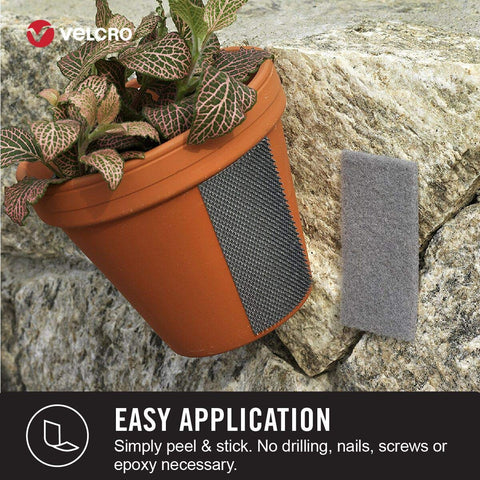 VELCRO Brand Outdoor Wide Heavy Duty Strips | 6" x 4" Pk of 3 | Holds 15 lbs | Titanium Extreme Industrial Strength Adhesive Fasteners | Strong Weather Resistance for Rough Surfaces (91471)