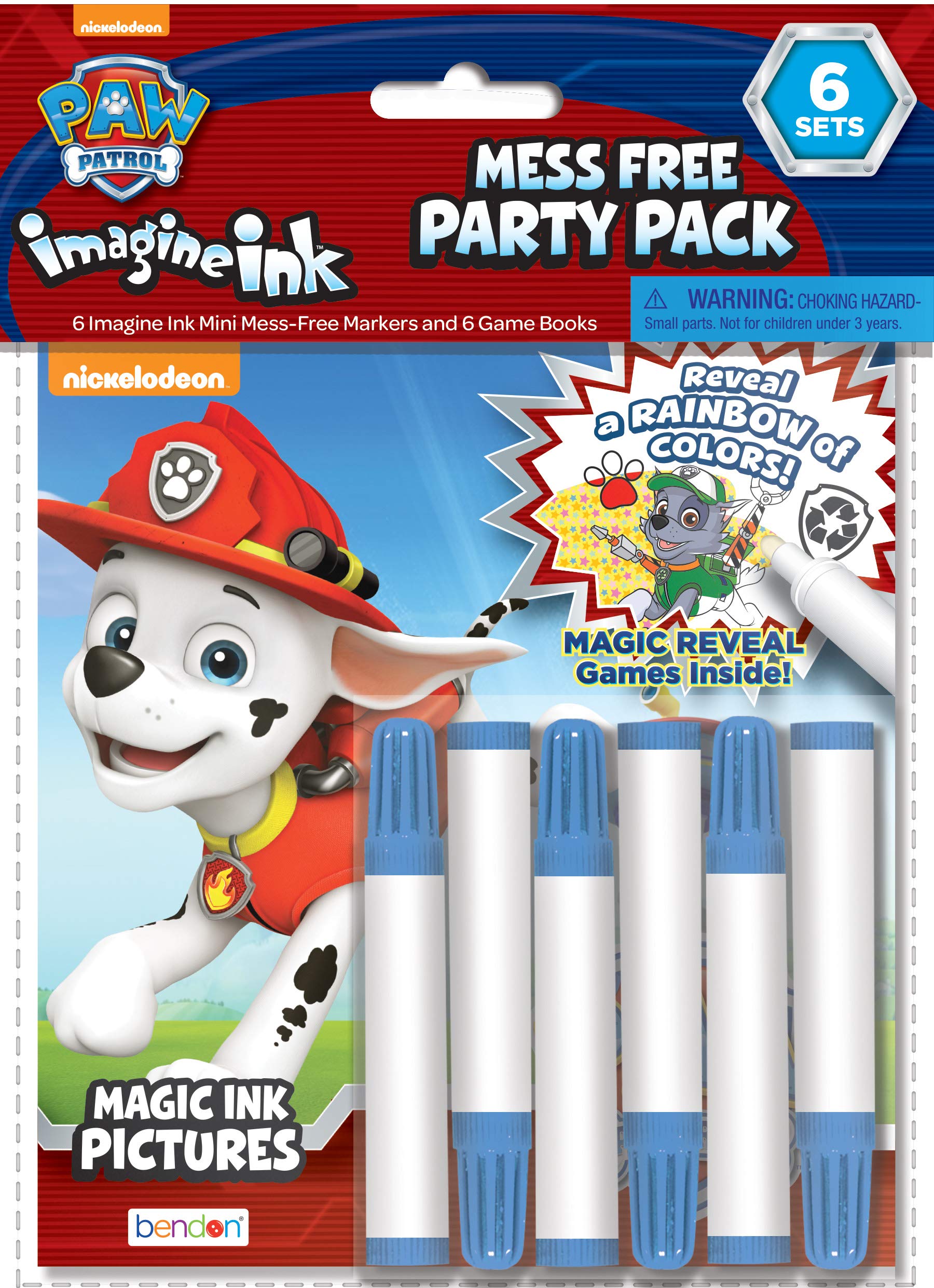 Nickelodeon PAW Patrol Imagine Ink Coloring Book 6-Pack Party Supplies 30223-TG Bendon
