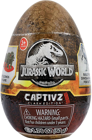 Jurassic World Captivz Slime Filled Dinosaur Egg. Will You Find A Limited Edition Species? Perfect Stocking Filler. Includes Battle Token, Slime and Pop 'N' Lock Dino.