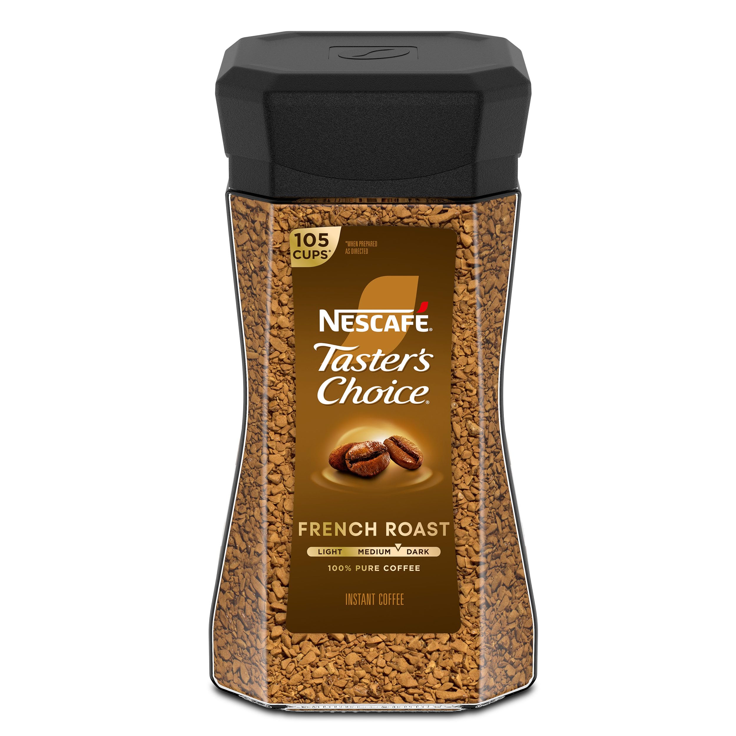 NESCAFÉ Taster's Choice Instant Coffee, Dark Roast Coffee, French Roast, 1 Jar (7 Oz)