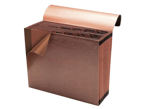 Smead TUFF Expanding File, 12 Pockets, Monthly (Jan.-Dec.), Flap and Cord Closure, Letter Size, Redrope (70388)