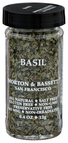 Morton & Bassett Basil, 0.4 oz – Non-GMO, Salt-Free, Sweet and Aromatic Herb for Pasta, Pizzas & Mediterranean Dishes