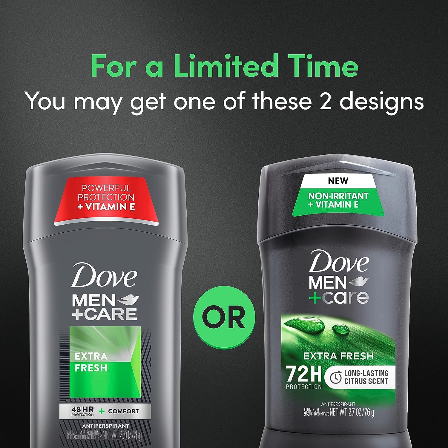 Dove Men + Care 48 Hour Antiperspirant Stick, Non-Irritant, Extra Fresh, 2.7 Ounces, Pack of 7
