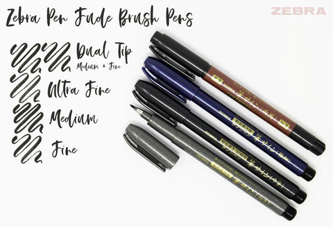Zebra Pen, Zensations Brush Pen, Double Ended Fine & Medium Tip, Water-Based Pigment Ink, Brush Pen Tip Allows for Thick and Thin Lines in One Expressive Tool, Japanese Design, 1-Pack (01511)