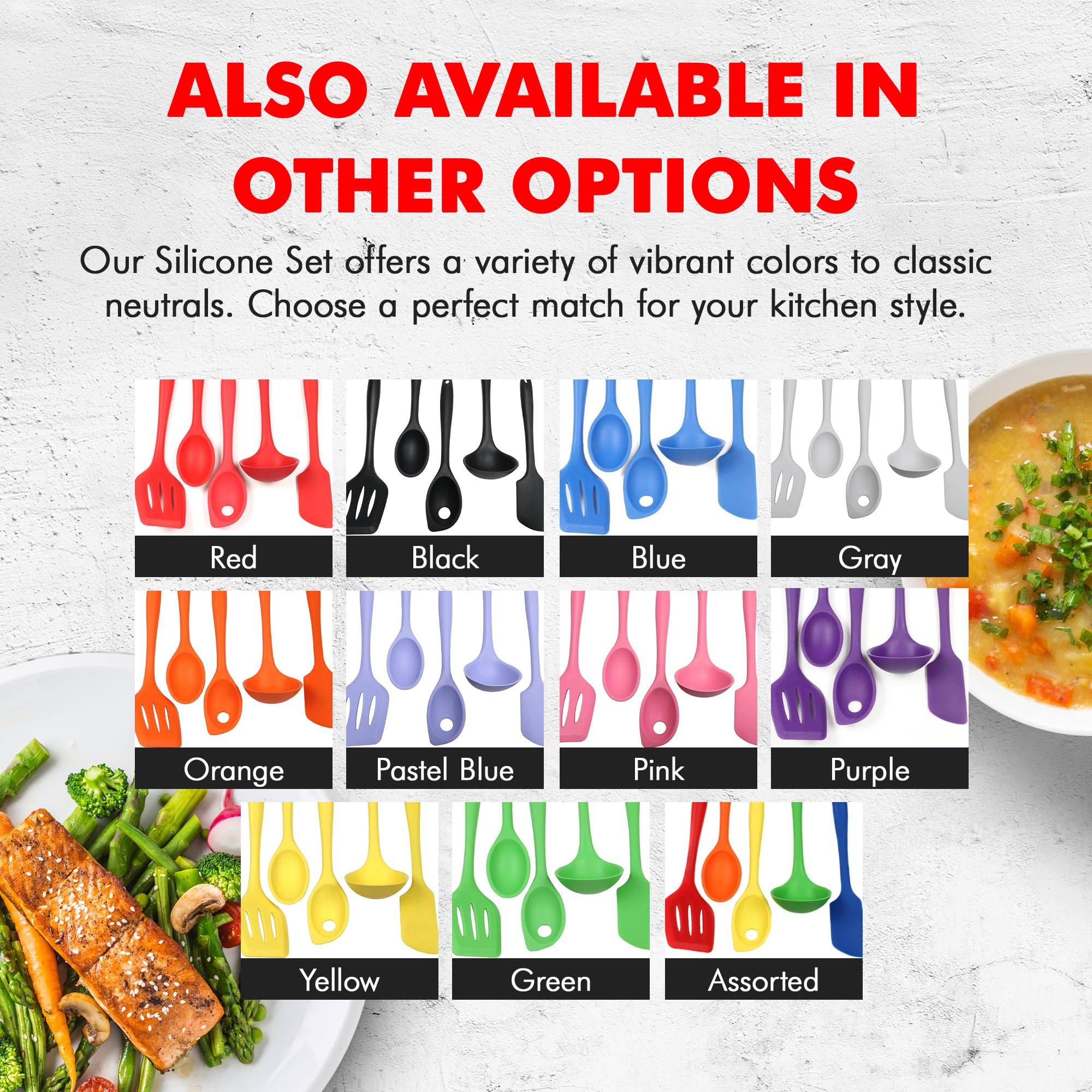 Chef Craft Premium Silicone Kitchen Tool and Utensil Set, 5 Piece, Purple