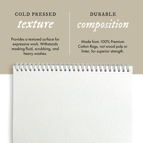 Indigo Artpapers Watercolor Paper Pad, 16 Sheets, 5.5x8.5 (140lb/300g) | Handmade 100% Cotton Rag, Cold Pressed Paint Paper, Acid-Free Water Color Paper Pad, Wirebound Watercolor Sketchbook Journal