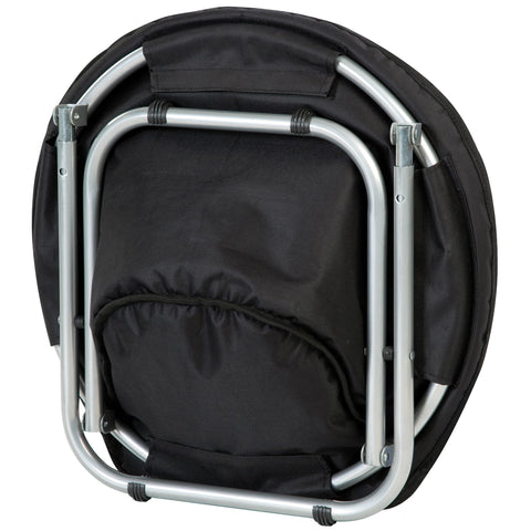 Etna Folding Pet Cozy Chair - Portable Round Fold Out Elevated Cat Bed - Brown Fleece Top Cushion - Papasan Chair for Small Dogs