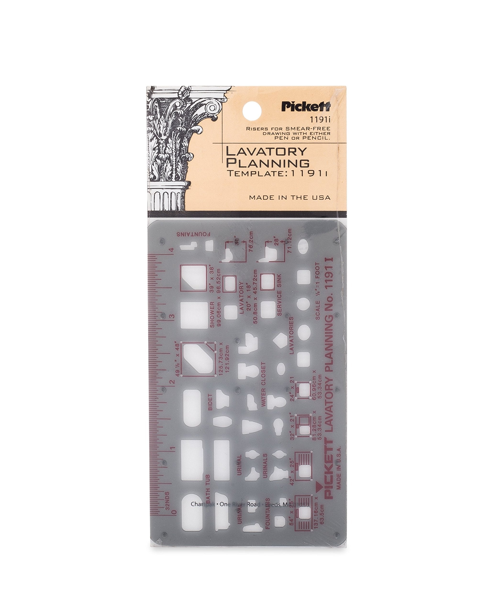 Pickett Lavatory Planning Template, 1/8 Inch Scale (1191I)