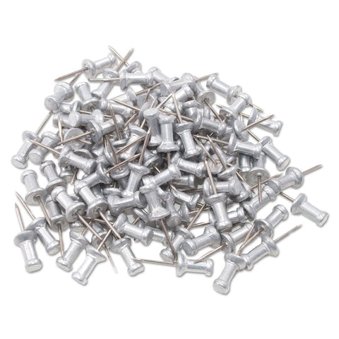 GEM CPAL4 Aluminum Head Push Pins, Aluminum, Silver, 1/2-Inch, 100/Box