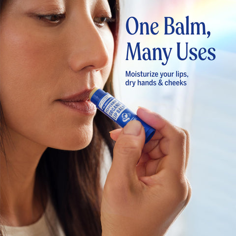 Dr. Bronner's - Organic Lip Balm (Peppermint, .15 ounce, 6-Pack) - Made with Organic Beeswax and Avocado Oil, For Dry Lips, Hands, Chin or Cheeks, Jojoba Oil for Added Moisture, Cooling and Hydrating