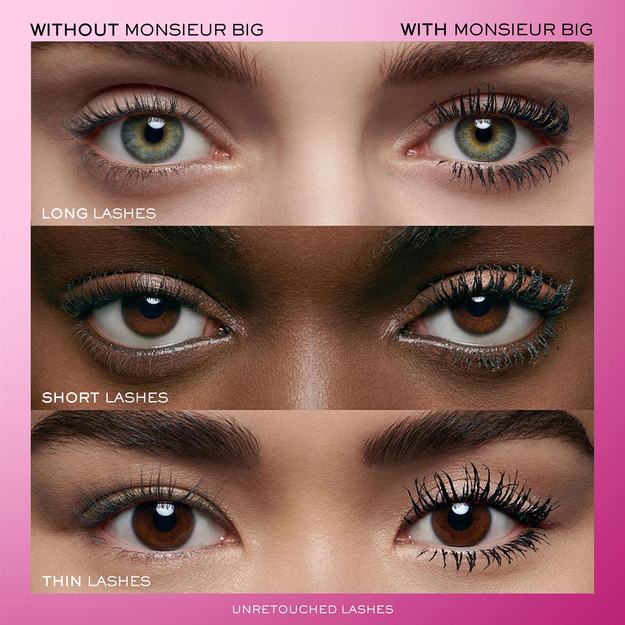 Lancôme Monsieur Big Waterproof Mascara – Instant Volume Mascara with False Lash Effect – Up to 12x More Volume & 24-Hour Wear - Volumizing & Lengthening Mascara - Smudge and Flake Free – Black