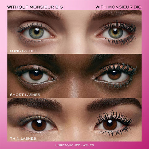 Lancôme Monsieur Big Waterproof Mascara – Instant Volume Mascara with False Lash Effect – Up to 12x More Volume & 24-Hour Wear - Volumizing & Lengthening Mascara - Smudge and Flake Free – Black