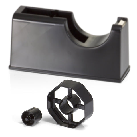 Officemate 2-in-1 Heavy Duty Tape Dispenser 1-Inch and 3-Inch Core, Black (96699)