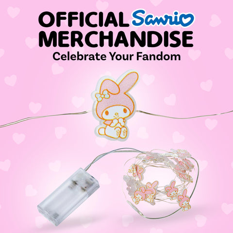 Silver Buffalo Sanrio Hello Kitty and Friends My Melody 20ct Decorative String Lights, 7 Feet Long, Battery Powered (2 AA Batteries Included), Cool White LED, Indoor Use Only