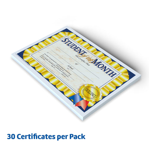 Flipside Products Student of the Month Certificates, Recognition, Award Students, Incentive, 8.5" x 11", 30 Pack