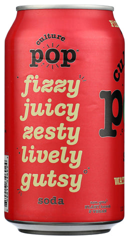 Culture Pop Soda Watermelon & Lime Probiotic Soda, 12 FZ