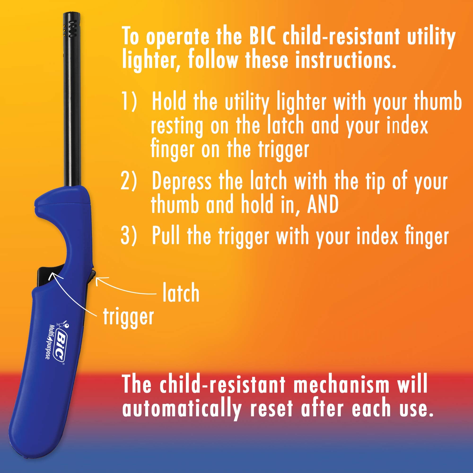BIC Multi-Purpose Classic Edition Lighter & Flex Wand Lighter, 2-Pack