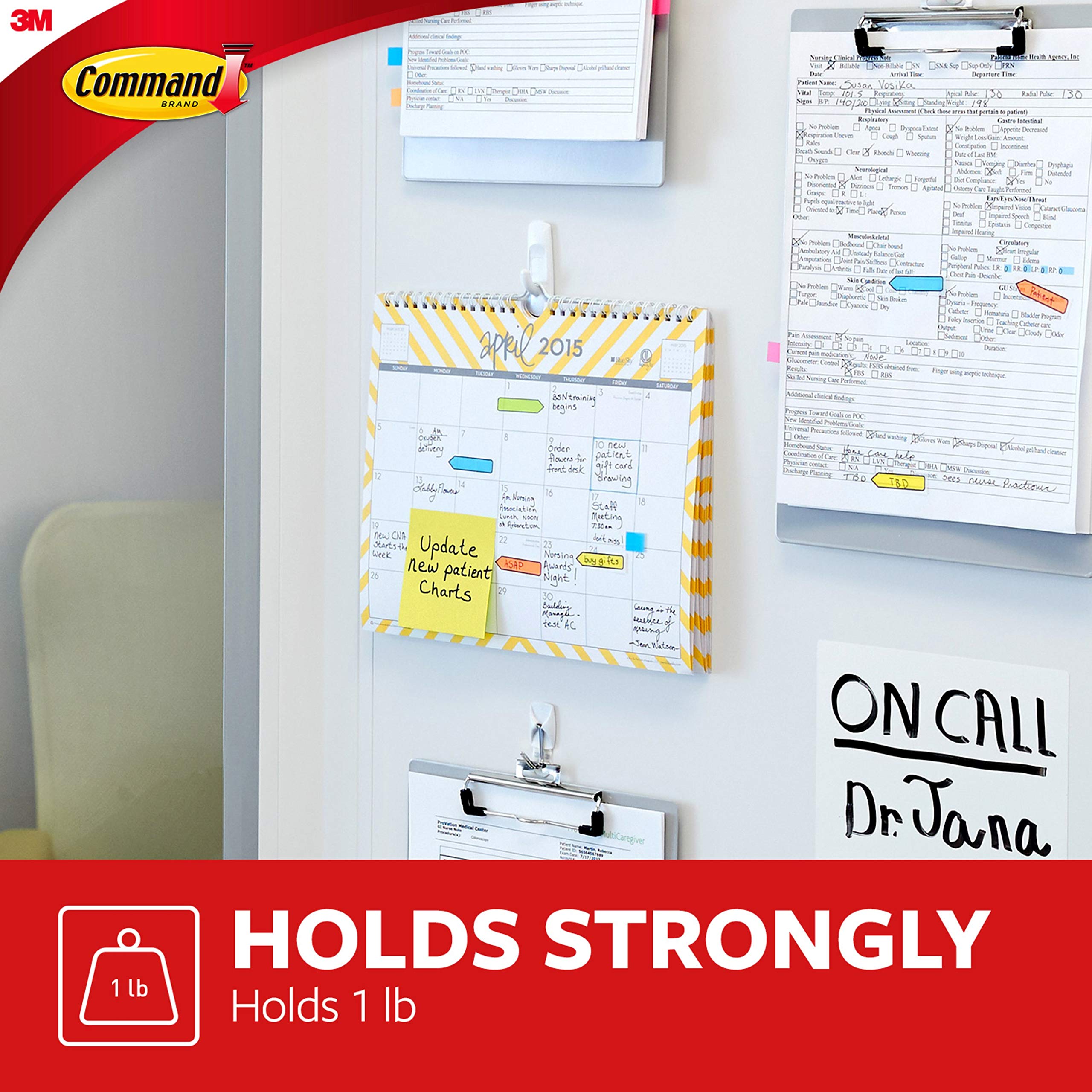Command Small Utility Hooks, White, 6-Hooks, Organize Damage-Free