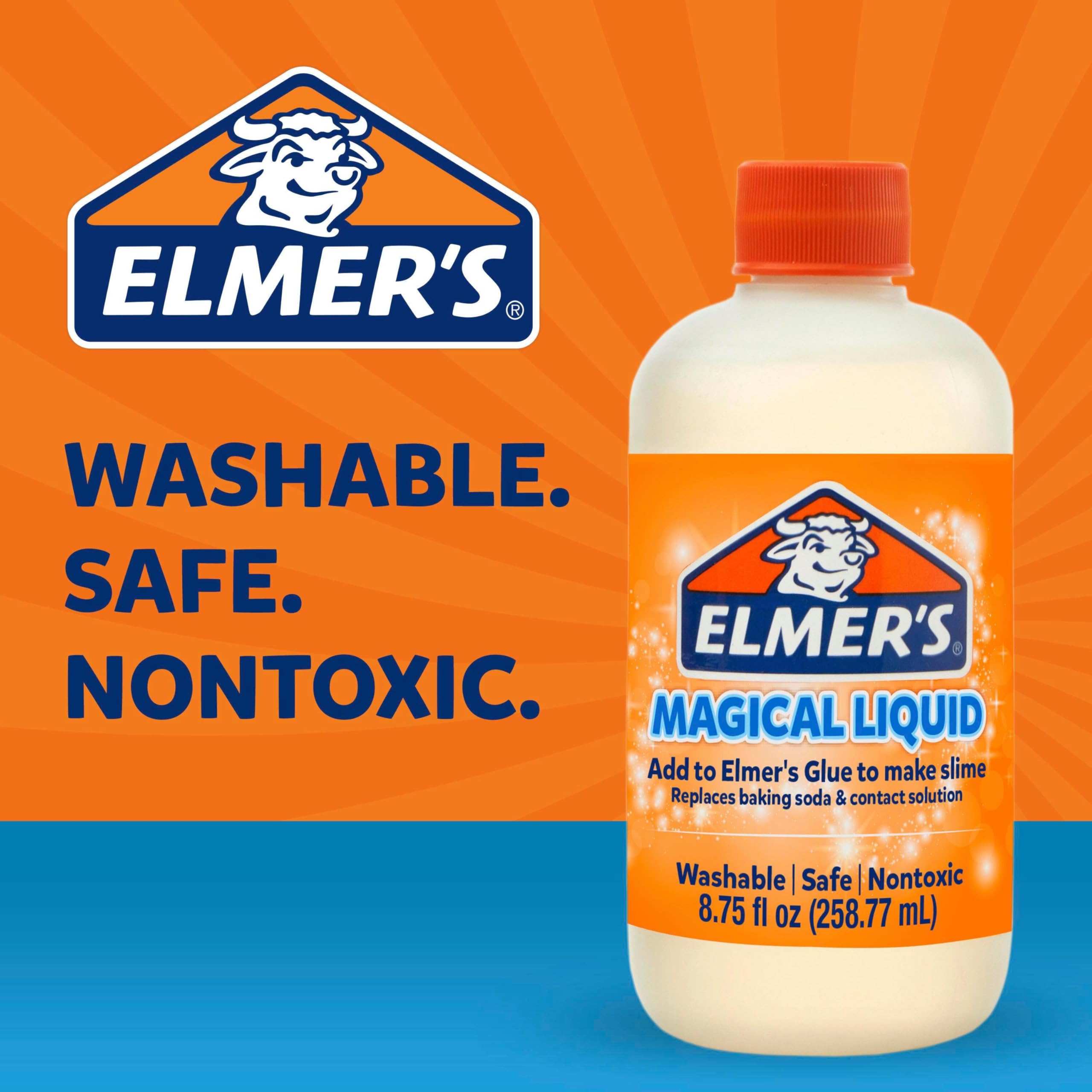 Elmer's Magical Liquid, Slime Activator Solution, Updated Formula for Double Slime Output, Safe, Washable, 8.75 fl oz - Kids Activity, Arts & Crafts, #1 Teacher Brand