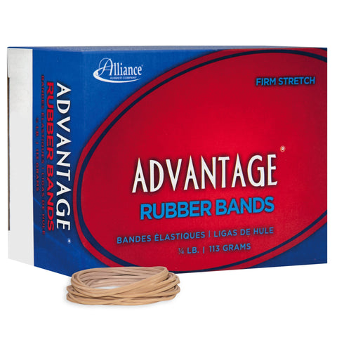 Alliance Rubber 26169 Advantage Rubber Bands Size #16, 1/4 lb Box Contains Approx. 450 Bands (2 1/2" x 1/16", Natural Crepe) Beige