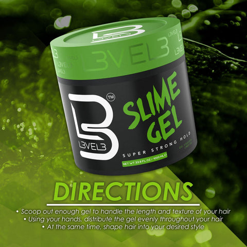 L3 Level 3 Slime Gel - Strong Control Hair Styling Gel - Flake-Free, Long-Lasting Hold - Adds Volume, Texture, and Shine (Large, 1000 ML)