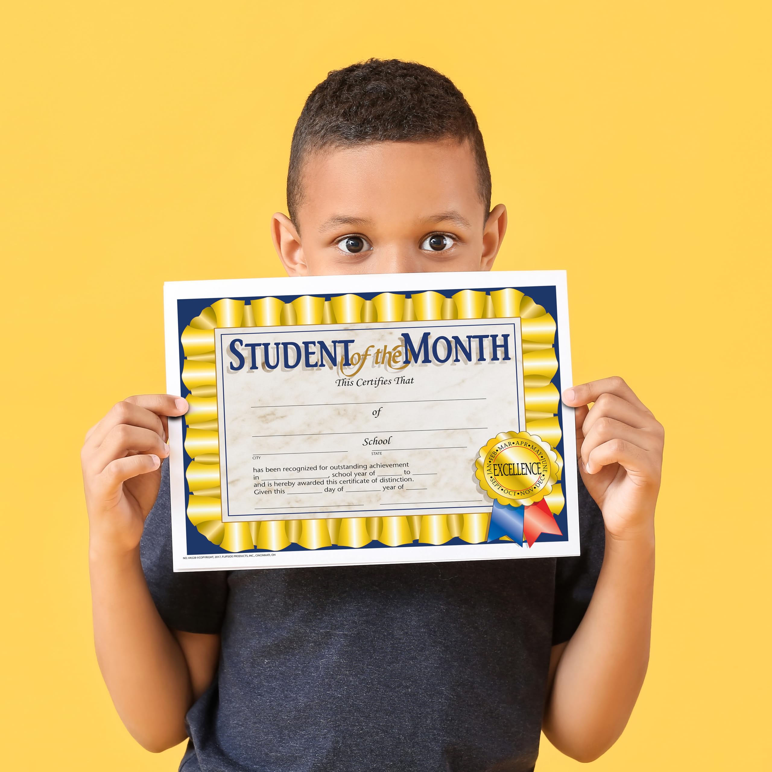 Flipside Products Student of the Month Certificates, Recognition, Award Students, Incentive, 8.5" x 11", 30 Pack