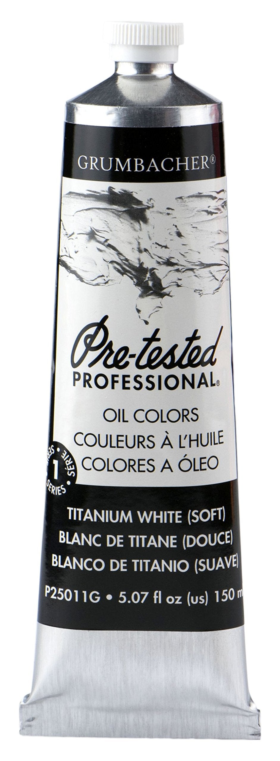 Grumbacher Pre-Tested Oil Paint, 150ml/5.07 Ounce, Titanium White (Soft Formula) (P25011G)