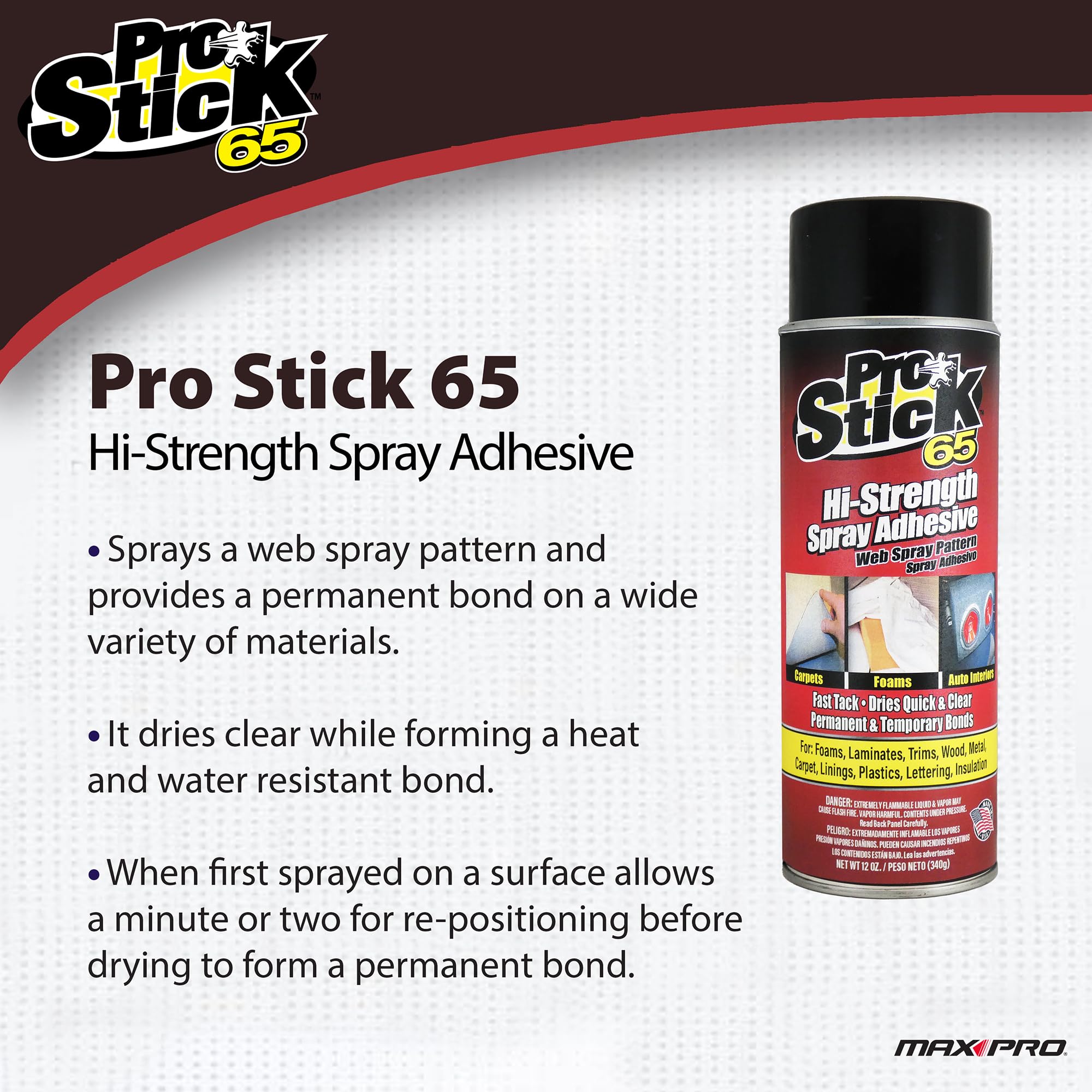 Infun Max #5023 Pro Stick 65 Hi-Strength Black Spray Adhesive (17 oz.)
