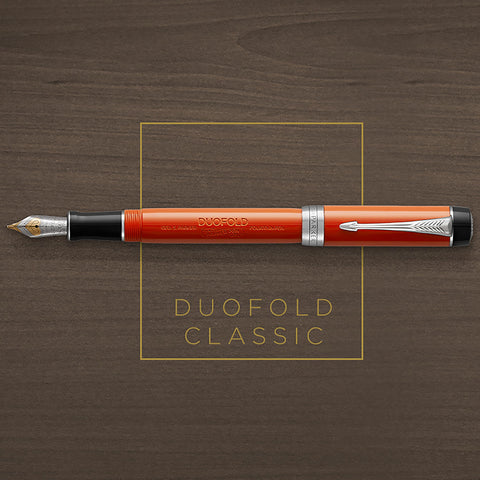 PARKER Duofold Ballpoint Pen, Classic Big Red Vintage with Medium Point Black Ink Refill