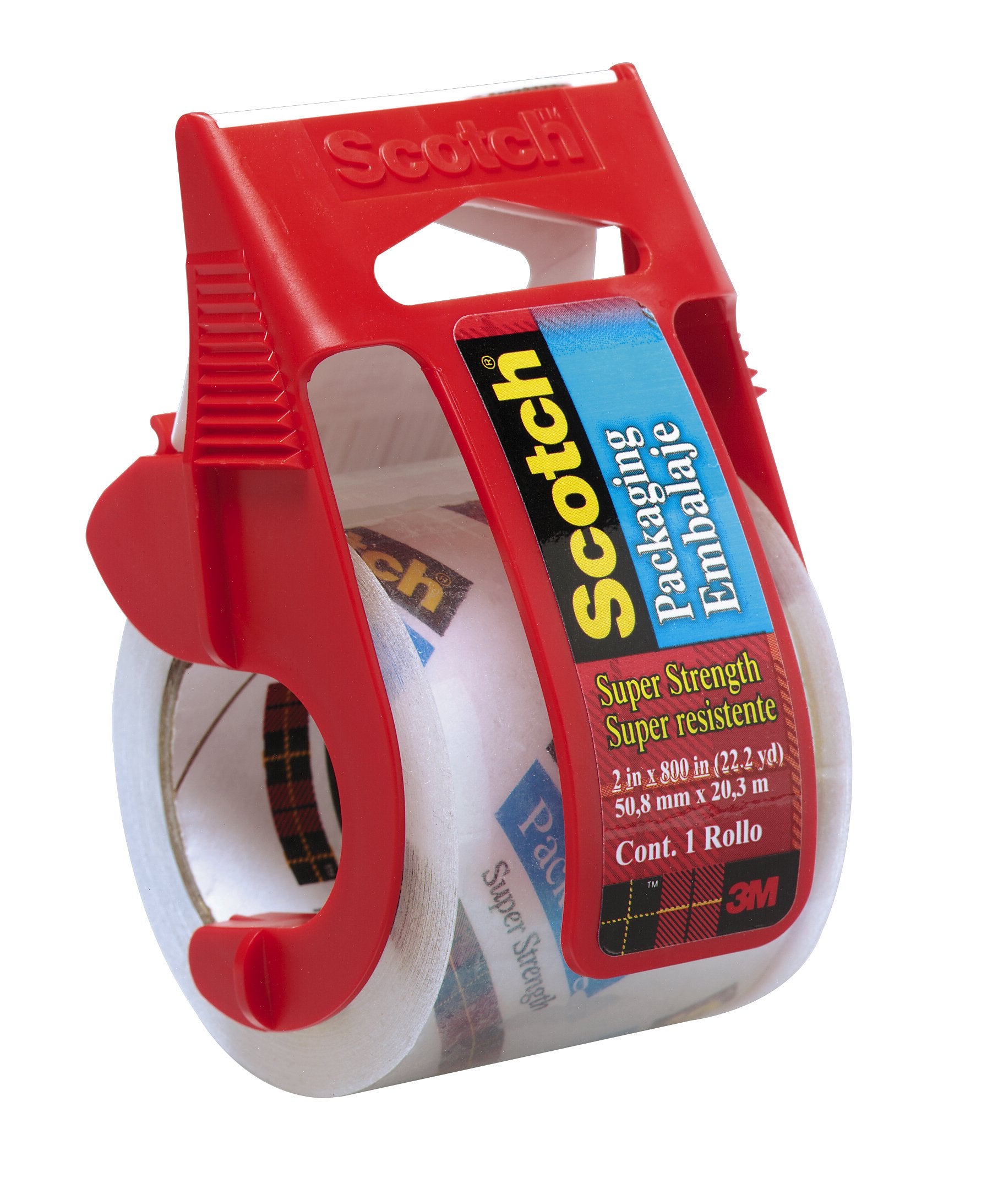 Scotch Heavy Duty Shipping Packaging Tape, 1 Roll with Dispenser, 1.88" x 22.2 Yards, 1.5" Core, Great for Packing, Shipping & Moving, Clear (341)