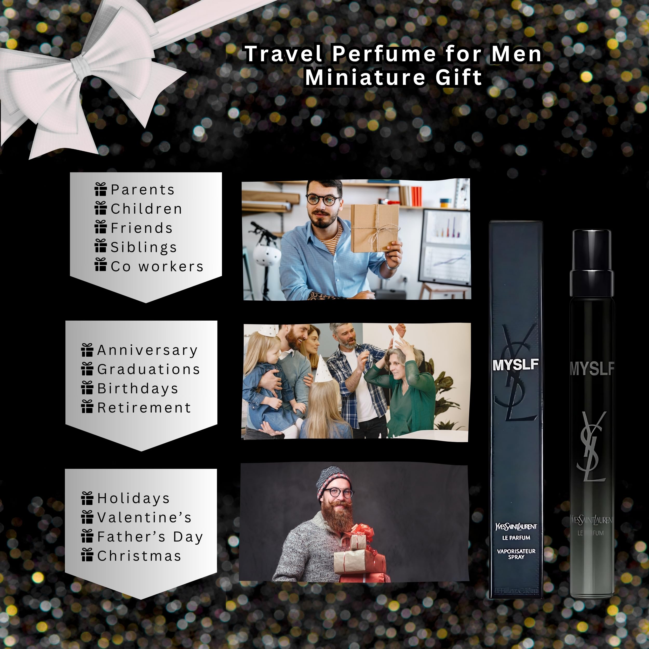 Yves Saint Laurent MYSLF Le Parfum for Men – Mini EDP Travel Spray 0.33 oz – Refillable Designer Cologne
