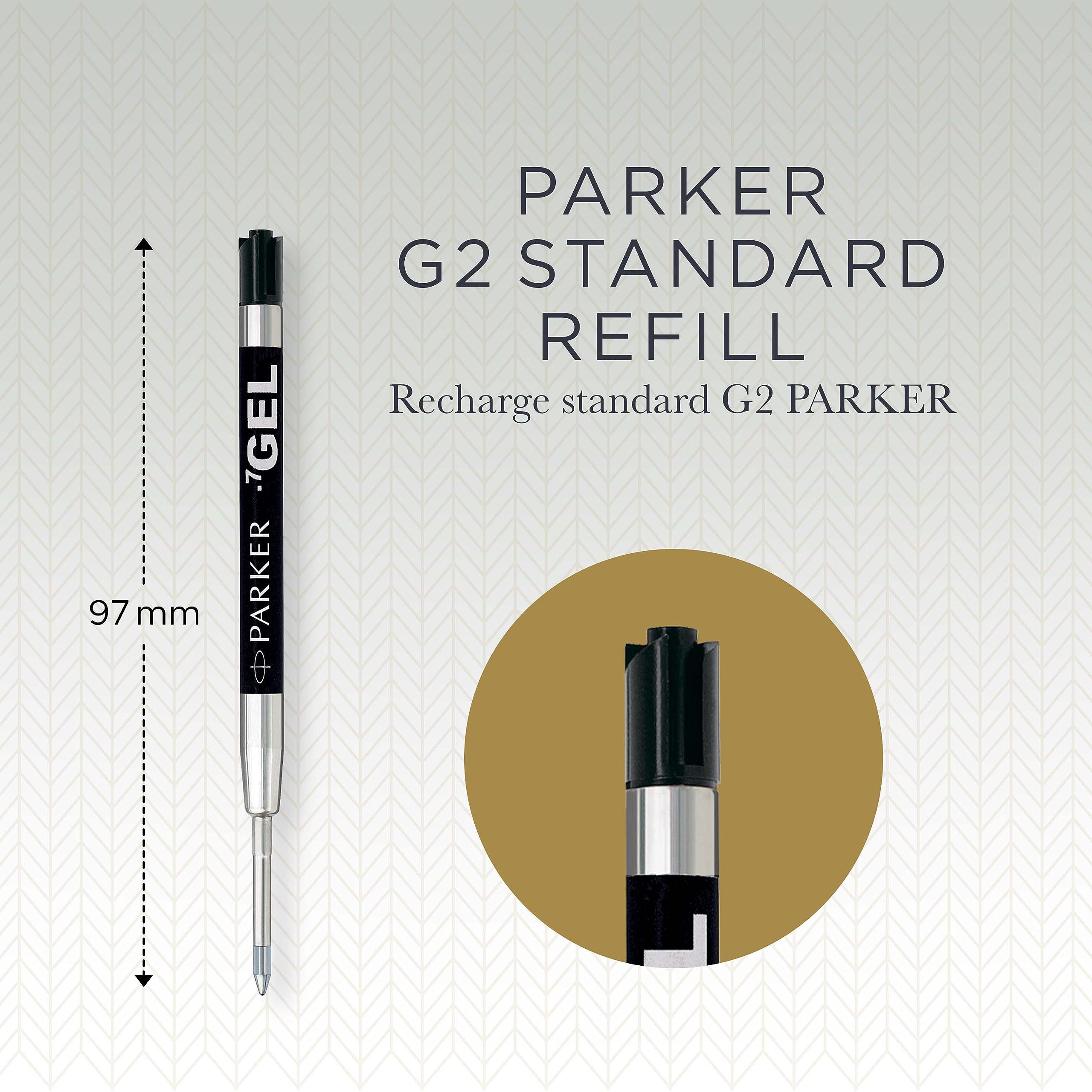 Parker Jotter Originals Gel Pen Refills | Smooth Black Gel Ink Refills | Medium Tip (0.7mm) | 2 Count