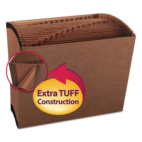 Smead TUFF Expanding File, Daily (1-31), 31 Pockets, Letter Size, Redrope-Printed Stock (70467)