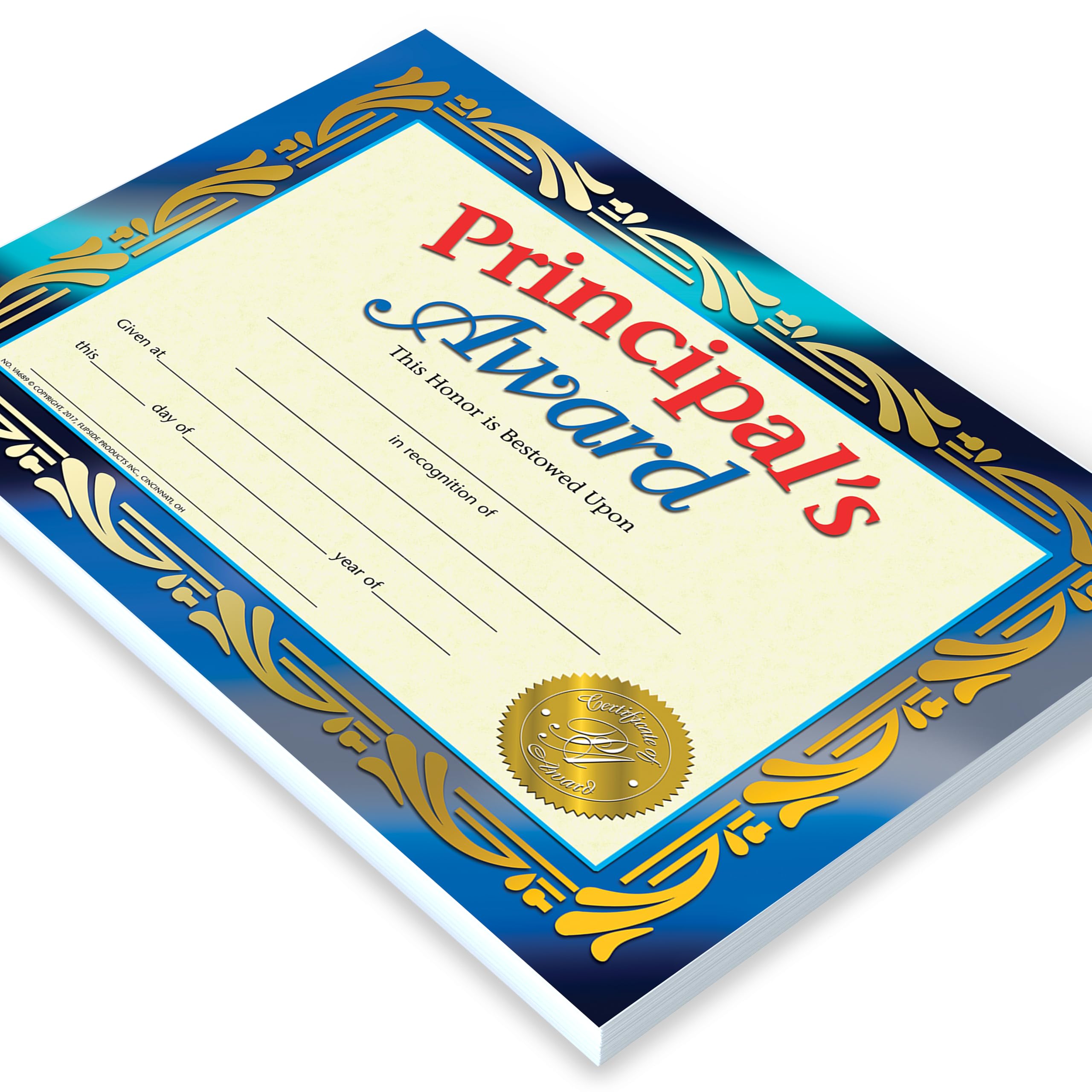 Flipside Products Hayes Principal's Award Certificate, Recognition, Award Student Achievement, Incentive, Full-Color Matte Finish, 8.5" x 11", 30 Pack