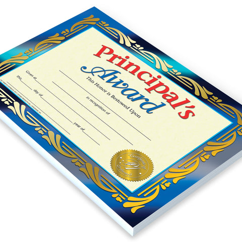 Flipside Products Hayes Principal's Award Certificate, Recognition, Award Student Achievement, Incentive, Full-Color Matte Finish, 8.5" x 11", 30 Pack
