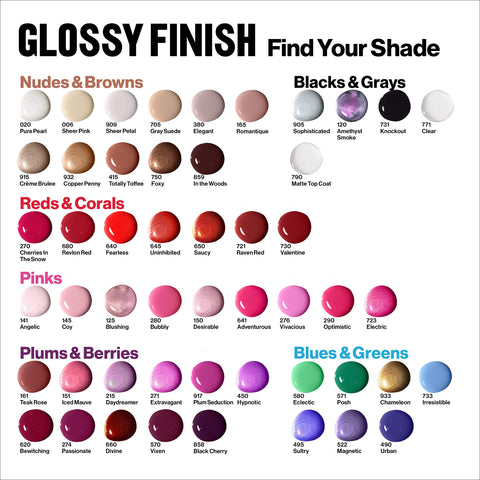 Revlon Nail Enamel, Chip Resistant Nail Polish, Glossy Shine Finish, in Pink, 145 Coy, 0.5 oz