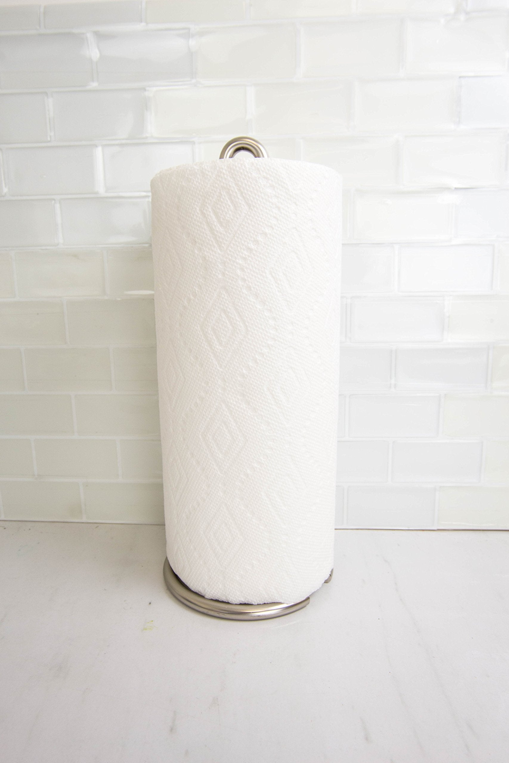 Home Basics Simplicity Collection Paper Towel Holder, Satin Nickel