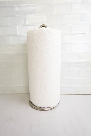 Home Basics Simplicity Collection Paper Towel Holder, Satin Nickel