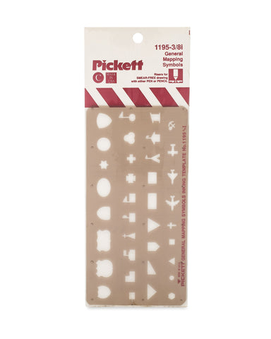 Pickett General Mapping Symbols Template, 3/8 Inch Scale (1195-3/8I)