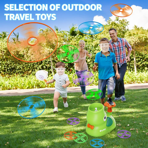 CPSYUB Outdoor Stomp Flying Disc Launcher Toys for Kids Ages 3 4 5 6 7 8 9 10, Elephant Butterfly Catching Game, Outside Yard Activities Chasing Toy, Outdoor Birthday for 3-8 Year Old Boys Girls