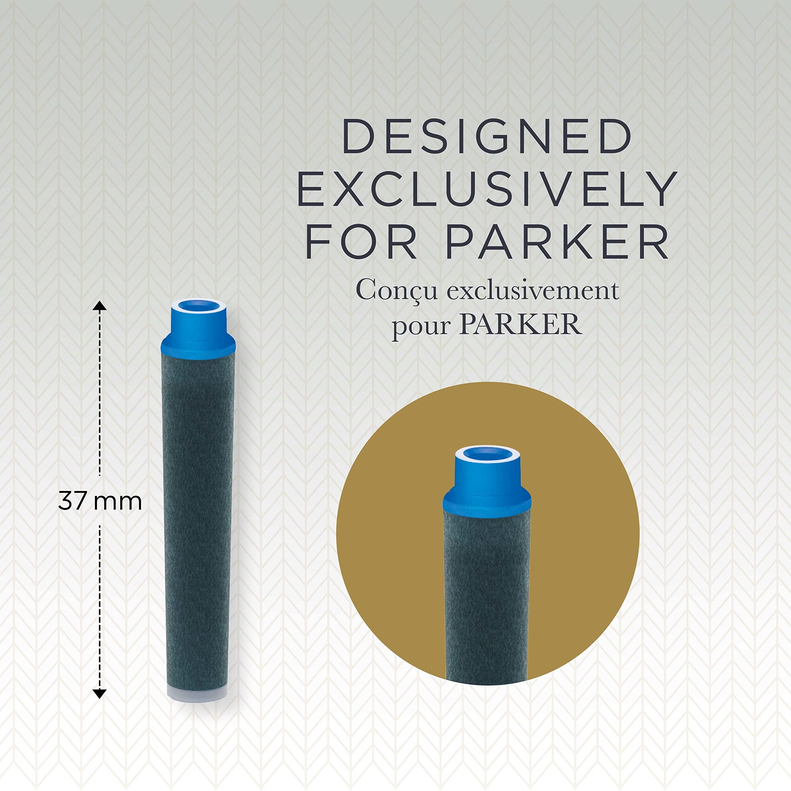 Parker Mini Fountain Pen Ink Refill Cartridges | Blue QUINK Ink | 6 Count