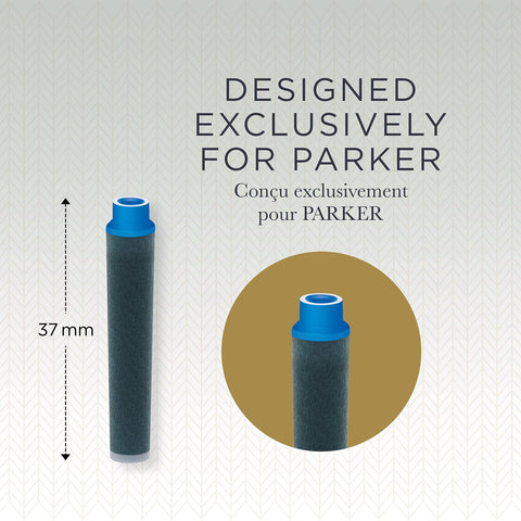 Parker Mini Fountain Pen Ink Refill Cartridges | Blue QUINK Ink | 6 Count