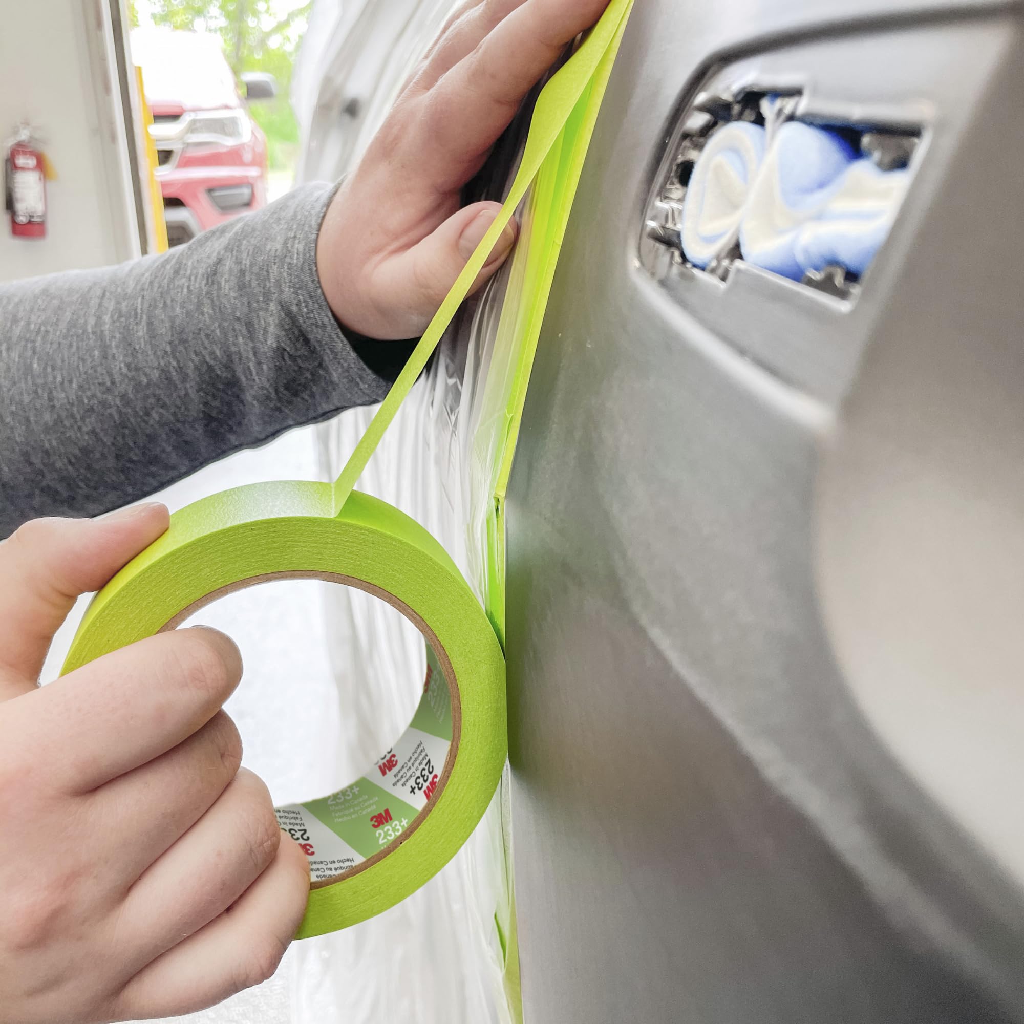 Scotch Performance Masking Tape 233+, 26344, Flexible, Moisture Resistant, Green Color, 6 mm x 55 mm, Automotive Masking Tape