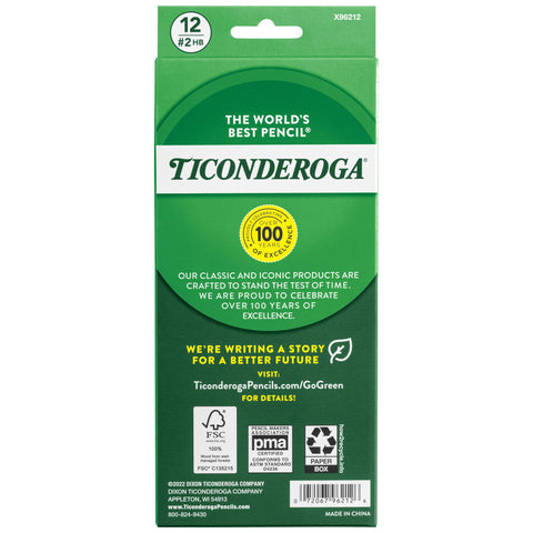 Ticonderoga Envirostik Wood-Cased Pencils, #2 HB Soft, Natural, 12 Count
