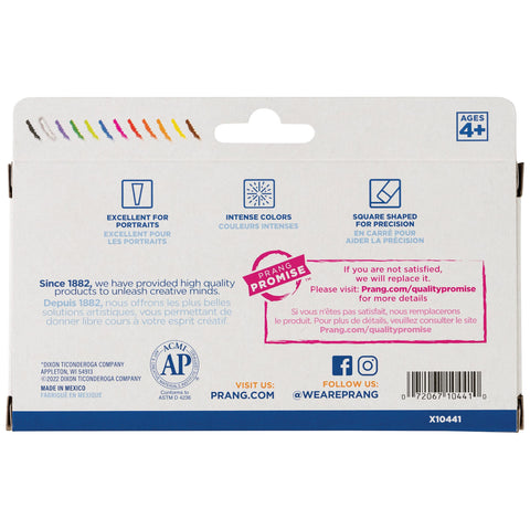 Prang Pastello Paper Chalk, Square, Assorted Colors, 12 Count