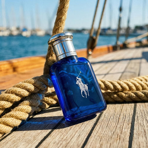 RALPH LAUREN FRAGRANCES - Polo Blue - Eau de Toilette - Men's Cologne - Aquatic & Fresh - With Citrus, Sage, and Suede - Medium Intensity - 1.35 Fl Oz